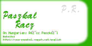 paszkal racz business card